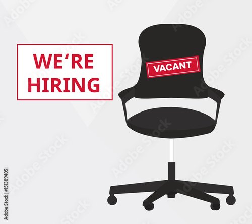 We Are Hiring And Recruiting Concept With The Chair Empty