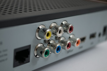 Gray modem on a white background