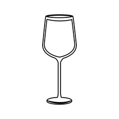 wine glass cup drink liquid line image vector illustration