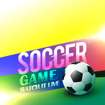 soccer game poster design with bright colors