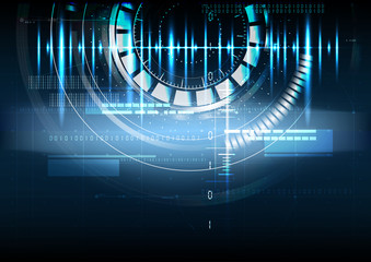 Technological abstract pulse digital interface background
