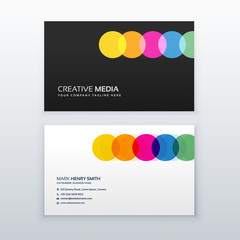 creative colorful circles clean business card design
