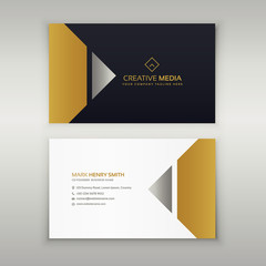 premium business card design in golden theme