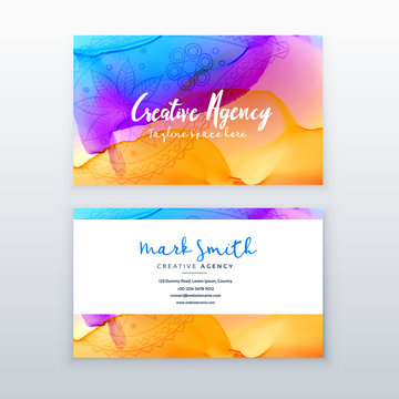 Creative Watercolor Business Card Design Template