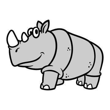 Cartoon Rhino Vector Illustration