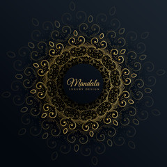 mandala ornament decoration on black background