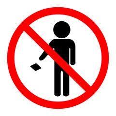 Do not leave your trash on the floor icon sign