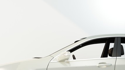 Fototapeta na wymiar The car 3d rendering and White background