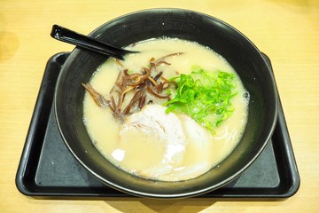 Top View of Hakata-Style Ramen