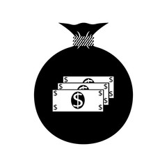 Bag with money. Dollar.