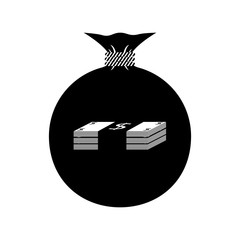 Bag with money. Dollar.