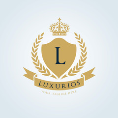 Hotel logo, Luxury crests logo, king royal brand identity 