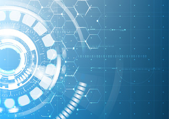 Abstract technological future interface blueprint drawing vector background