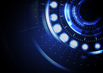 Technological abstract digital cyber hud interface on top background vector