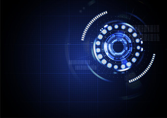 Technological abstract digital cyber light interface background vector