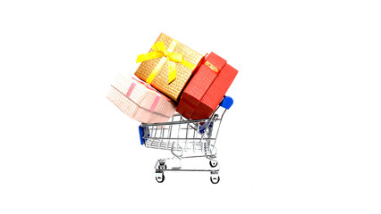 supermarket carts. concept business