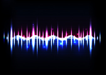 Technological abstract sound pulse background vector