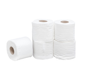 toilet paper on white background