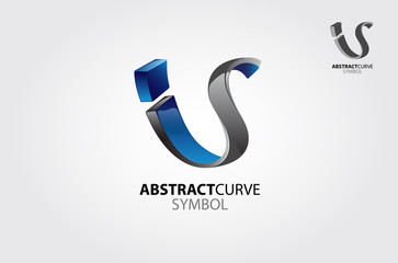 Abstract Curve Vector Logo Template.  This premium logo template is ideal for agency, branding, business, marketing, modern, multimedia, professional, studio, property, technology, etc.