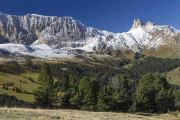 Obraz premium Blick von der Seiser Alm Richtung Tierser Alpl