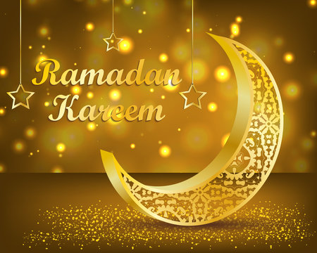 Ramadan Kareem is a beautiful postcard. Arabic background. The Uraza. Night sky. Celebration.