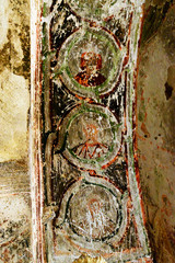 Ancient fresco in Church of St. John the Baptist in Cavusin. Cappadocia. Turkey