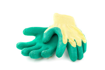 Heat resistant gloves isolated on white background