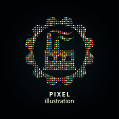 Factory - pixel illustration.
