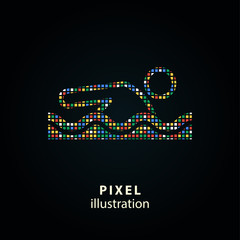 Pool - pixel illustration.