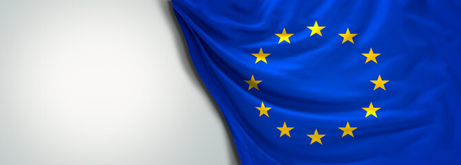 Flag of Europe EU 3d rendering - obrazy, fototapety, plakaty