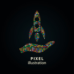 Start up - pixel illustration.
