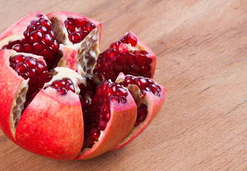 Fresh ripe pomegranate close up