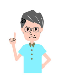 シニア　男性　ジェスチャー