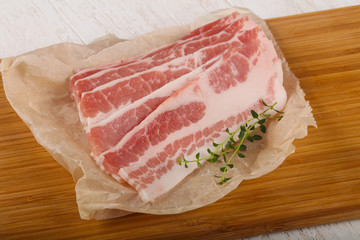 Raw bacon