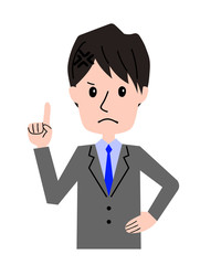 スーツ　男性　怒り