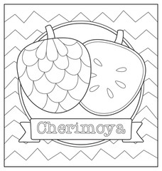 lineart fruit illustration for children coloring book 