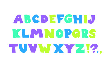 Cute bright childish alphabet 