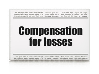 Money concept: newspaper headline Compensation For losses