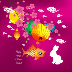 Mid Autumn Lantern Festival background. Chinese new year