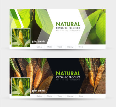 Universal Template banner for social networks for  natural products, harvest, agriculture
