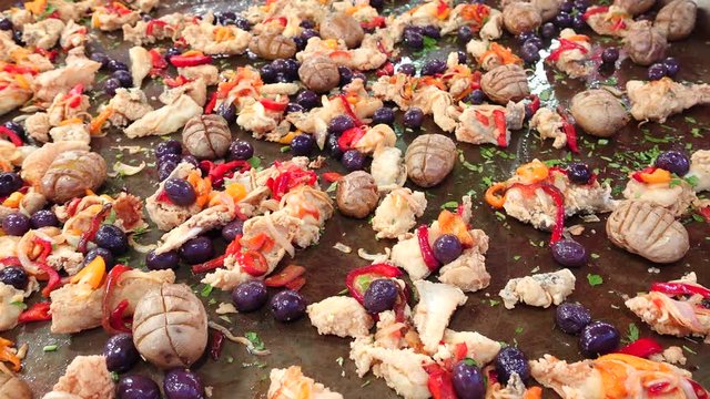 Cooking baccal&agrave; with typical Portuguese recipe.