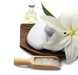 Beautiful spa composition on white background