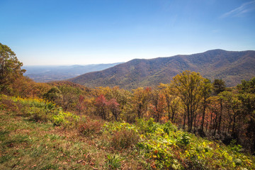 Obraz premium Górski kolorowy krajobraz jesień.
