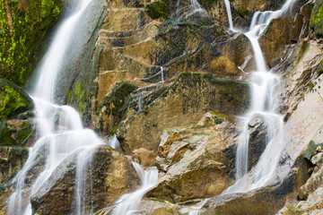 Emerald Water of the Torre Torrent Falls. Silk water. Tarcento, Friuli to discover