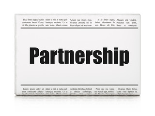 Finance concept: newspaper headline Partnership