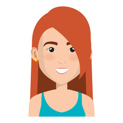 young woman avatar character vector illustration design