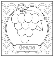 lineart fruit illustration for children coloring book 