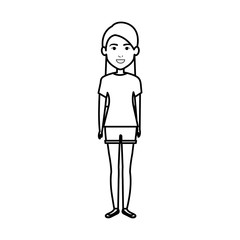 young woman avatar character vector illustration design
