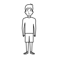 young man avatar character vector illustration design