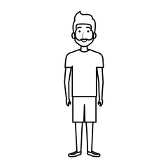 young man avatar character vector illustration design